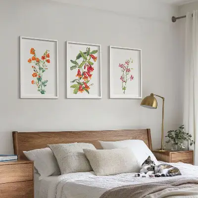 Vintage blomstermaleri inspiration til billedvæg