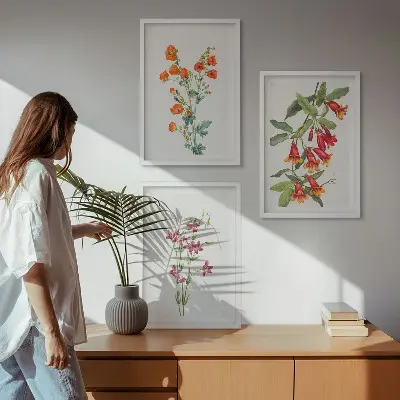 Vintage blomstermaleri inspiration til billedvæg