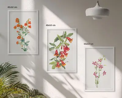 Vintage blomstermaleri inspiration til billedvæg