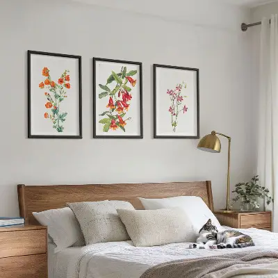 Vintage blomstermaleri inspiration til billedvæg