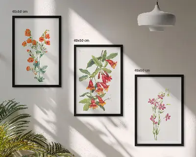 Vintage blomstermaleri inspiration til billedvæg