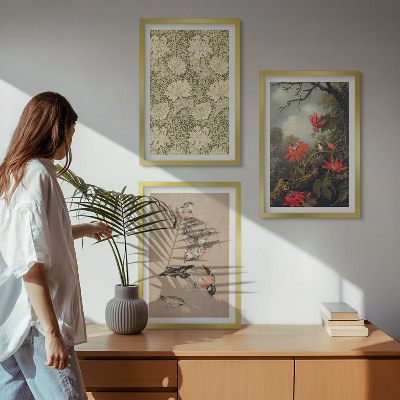 Billedvæg inspiration Blomster fugle natur
