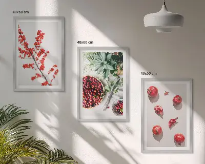 Sengesæt til soveværelset med minimalistisk motiv af røde frugter