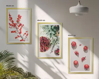 Sengesæt til soveværelset med minimalistisk motiv af røde frugter