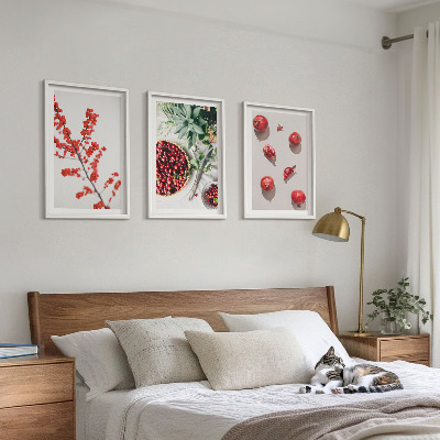 Billedsæt til soveværelset Røde frugter af planter minimalisme