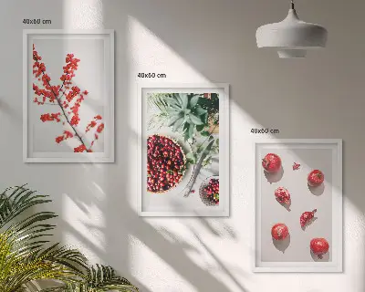 Sengesæt til soveværelset med minimalistisk motiv af røde frugter