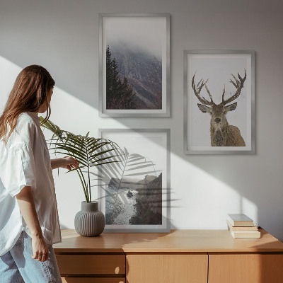 Billedvæg inspiration Bjerglandskab med hjorte