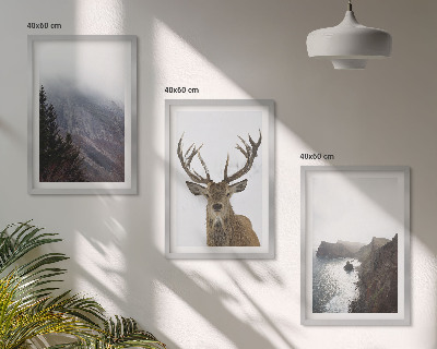 Billedvæg inspiration Bjerglandskab med hjorte