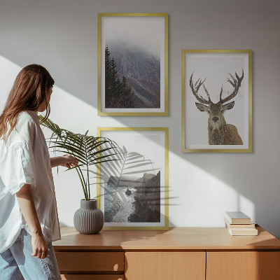 Billedvæg inspiration Bjerglandskab med hjorte