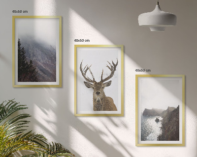 Billedvæg inspiration Bjerglandskab med hjorte