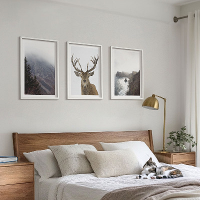 Billedvæg inspiration Bjerglandskab med hjorte