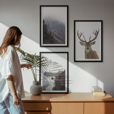 Billedvæg inspiration Bjerglandskab med hjorte