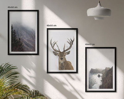 Billedvæg inspiration Bjerglandskab med hjorte