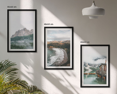 Billedvæg inspiration Træhus i bjergstrande