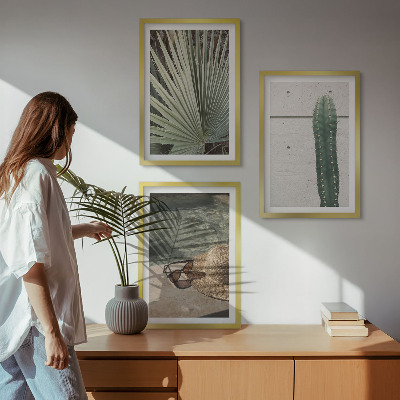 Triptykon billeder med ramme Tilbehør til tropiske planter