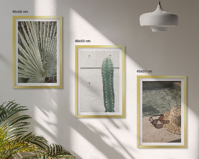 Triptykon billeder med ramme Tilbehør til tropiske planter