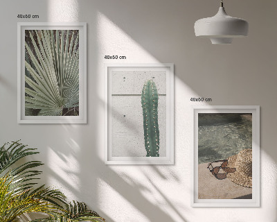 Triptykon billeder med ramme Tilbehør til tropiske planter