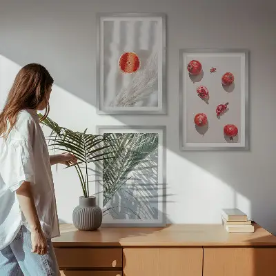 Billedvæg inspiration med motiv af feriepalmefrugt