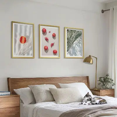 Billedvæg inspiration med motiv af feriepalmefrugt