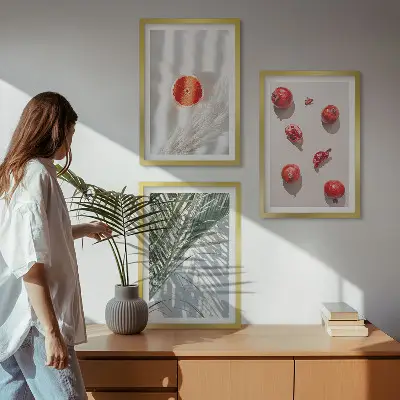 Billedvæg inspiration med motiv af feriepalmefrugt