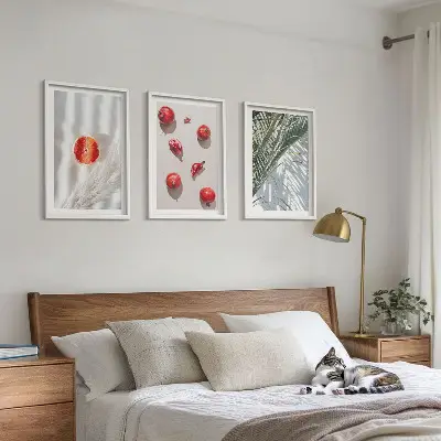 Billedvæg inspiration med motiv af feriepalmefrugt