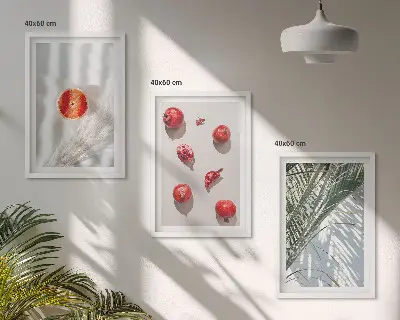 Billedvæg inspiration med motiv af feriepalmefrugt