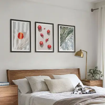 Billedvæg inspiration med motiv af feriepalmefrugt