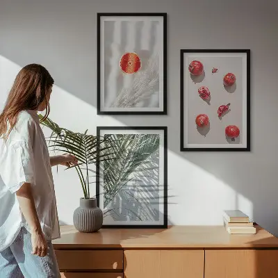 Billedvæg inspiration med motiv af feriepalmefrugt