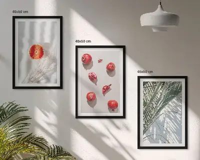 Billedvæg inspiration med motiv af feriepalmefrugt