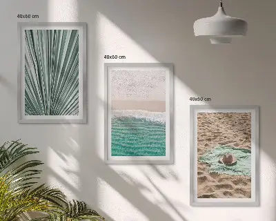 Billedsæt til soveværelset med ferieudsigt over strand og hav