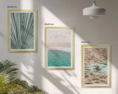 Billedsæt til soveværelset med ferieudsigt over strand og hav
