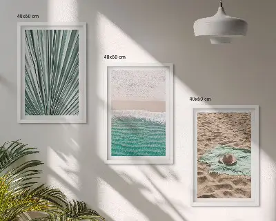 Billedsæt til soveværelset med ferieudsigt over strand og hav