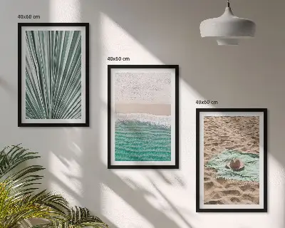 Billedsæt til soveværelset med ferieudsigt over strand og hav