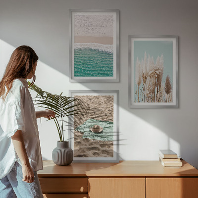 Billedvæg inspiration Strandbølger græshat