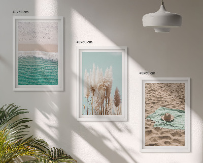 Billedvæg inspiration Strandbølger græshat