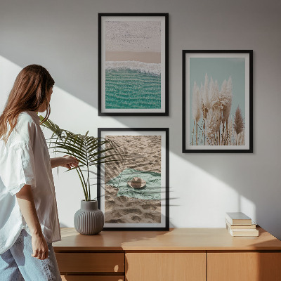 Billedvæg inspiration Strandbølger græshat