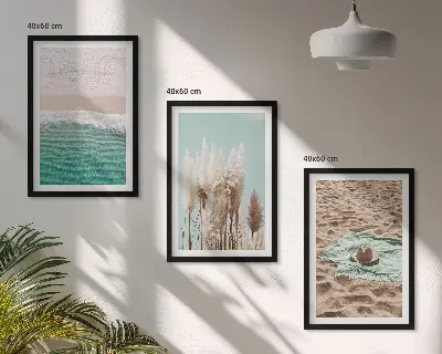 Billedvæg med strandbølger plakat med græshat