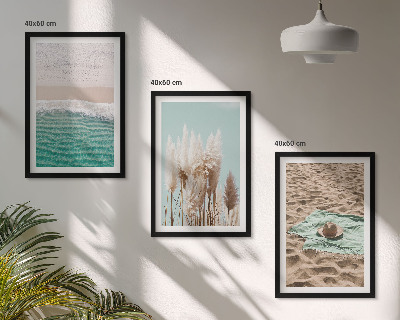 Billedvæg inspiration Strandbølger græshat