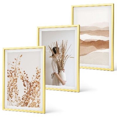 Triptykon billeder med ramme Rustikke boho blomstermotiver