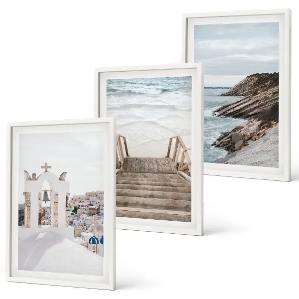 Havarkitektur Santorini triptykon med ramme