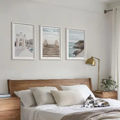 Havarkitektur Santorini triptykon med ramme
