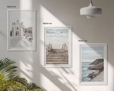 Havarkitektur Santorini triptykon med ramme