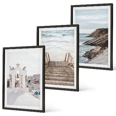 Havarkitektur Santorini triptykon med ramme