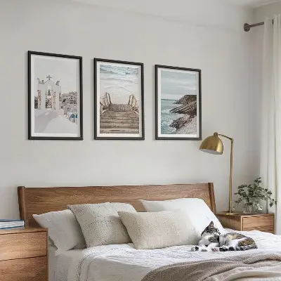 Havarkitektur Santorini triptykon med ramme