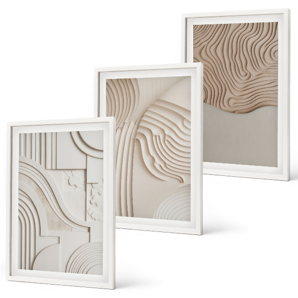 Billedvæg inspiration Abstrakte mønstre beige hvid