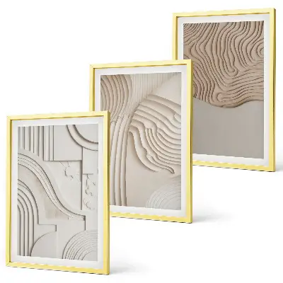 Billedvæg inspiration abstrakte mønstre i beige og hvid