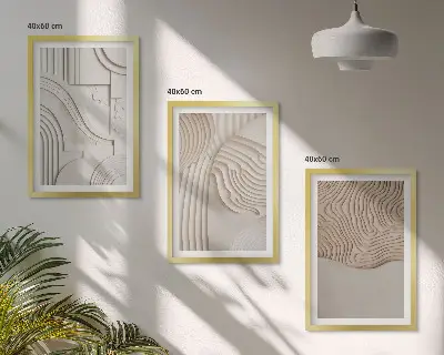 Billedvæg inspiration abstrakte mønstre i beige og hvid