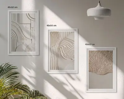 Billedvæg inspiration abstrakte mønstre i beige og hvid