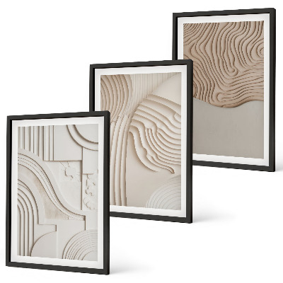 Billedvæg inspiration Abstrakte mønstre beige hvid