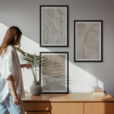 Billedvæg inspiration Abstrakte mønstre beige hvid